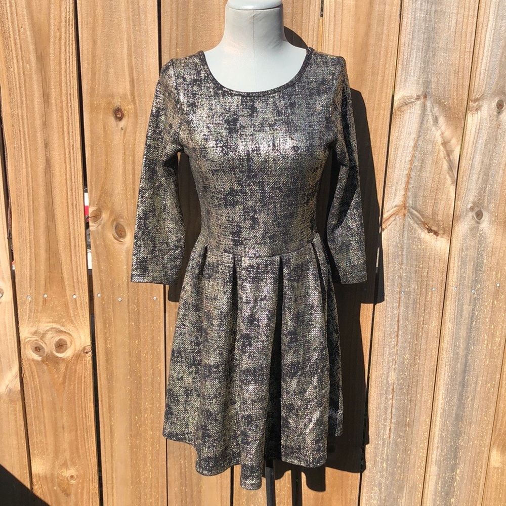 Black and Gold Mini Dress